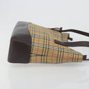 BURBERRY Nova Check Shoulder Bag Canvas Brown Gold Auth mr2829-4