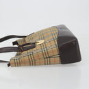 BURBERRY Nova Check Shoulder Bag Canvas Brown Gold Auth mr2829-5