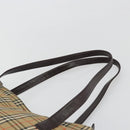 BURBERRY Nova Check Shoulder Bag Canvas Brown Gold Auth mr2829-8