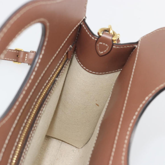 BURBERRY Shoulder Bag Canvas 2way Brown Gold Auth mr2830V