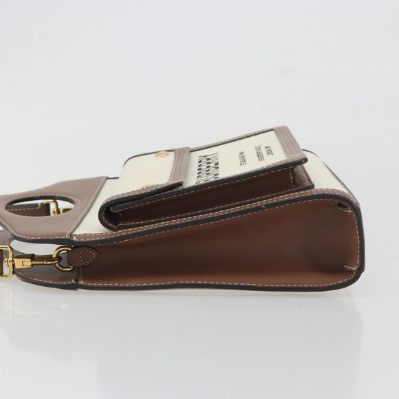 BURBERRY Shoulder Bag Canvas 2way Brown Gold Auth mr2830V