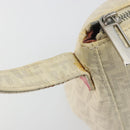 FENDI Zucchino Canvas Shoulder Bag PVC White Silver Auth mr2831-9