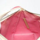 FENDI Zucchino Canvas Shoulder Bag PVC White Silver Auth mr2831-20