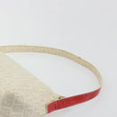 FENDI Zucchino Canvas Shoulder Bag PVC White Silver Auth mr2831-14