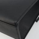 FENDI Go-To Shopper Hand Bag Leather Black Silver Auth mr2832-15