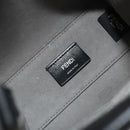 FENDI Go-To Shopper Hand Bag Leather Black Silver Auth mr2832-11