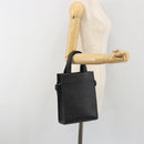 FENDI Go-To Shopper Hand Bag Leather Black Silver Auth mr2832-20