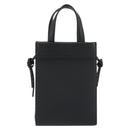 FENDI Go-To Shopper Hand Bag Leather Black Silver Auth mr2832-2