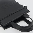 FENDI Go-To Shopper Hand Bag Leather Black Silver Auth mr2832-6