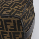 FENDI Zucca Canvas Vanity Hand Bag Black Brown Auth mr2833-15
