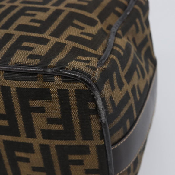 FENDI Zucca Canvas Vanity Hand Bag Black Brown Auth mr2833