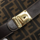 FENDI Zucca Canvas Vanity Hand Bag Black Brown Auth mr2833-17