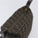 FENDI Zucca Canvas Vanity Hand Bag Black Brown Auth mr2833-9