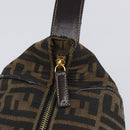 FENDI Zucca Canvas Vanity Hand Bag Black Brown Auth mr2833-18