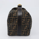 FENDI Zucca Canvas Vanity Hand Bag Black Brown Auth mr2833-3