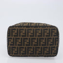 FENDI Zucca Canvas Vanity Hand Bag Black Brown Auth mr2833-5
