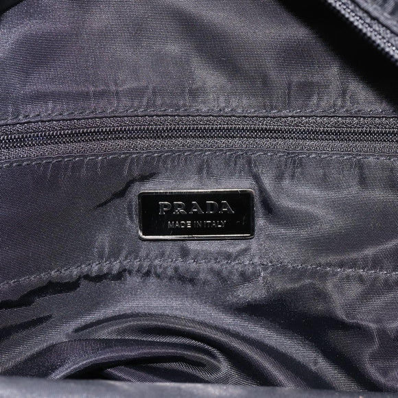 PRADA Tote Bag Nylon Black Silver Auth mr2834