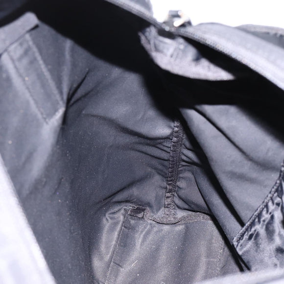 PRADA Tote Bag Nylon Black Silver Auth mr2834