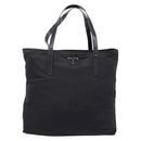 PRADA Tote Bag Nylon Black Silver Auth mr2834-13