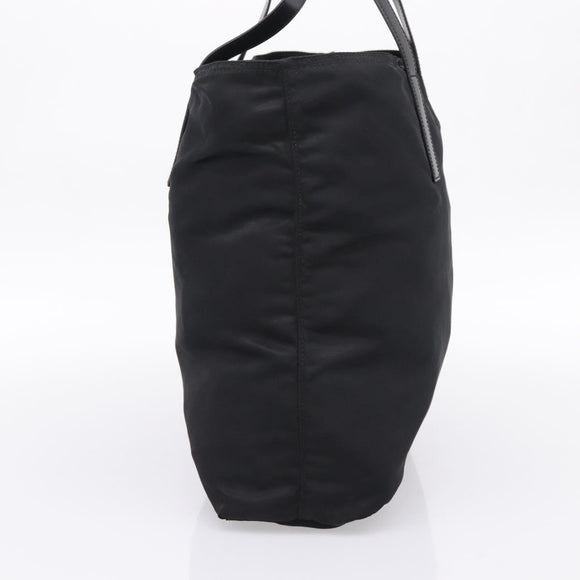 PRADA Tote Bag Nylon Black Silver Auth mr2834