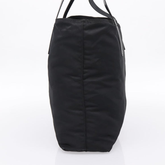 PRADA Tote Bag Nylon Black Silver Auth mr2834