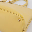 PRADA Hand Bag Safiano Leather Yellow Gold Auth mr2835V-10