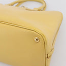 PRADA Hand Bag Safiano Leather Yellow Gold Auth mr2835V-12