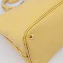 PRADA Hand Bag Safiano Leather Yellow Gold Auth mr2835V-13