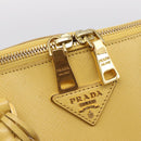 PRADA Hand Bag Safiano Leather Yellow Gold Auth mr2835V-14