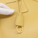 PRADA Hand Bag Safiano Leather Yellow Gold Auth mr2835V-15