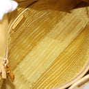 PRADA Hand Bag Safiano Leather Yellow Gold Auth mr2835V-17