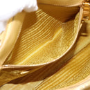 PRADA Hand Bag Safiano Leather Yellow Gold Auth mr2835V-22