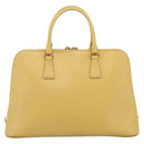 PRADA Hand Bag Safiano Leather Yellow Gold Auth mr2835V-3