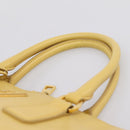 PRADA Hand Bag Safiano Leather Yellow Gold Auth mr2835V-8