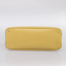 PRADA Hand Bag Safiano Leather Yellow Gold Auth mr2835V-9