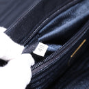 PRADA Pocono Hand Bag Nylon Navy Gold Auth mr2836-12