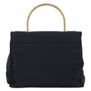 PRADA Pocono Hand Bag Nylon Navy Gold Auth mr2836-2