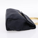 PRADA Pocono Hand Bag Nylon Navy Gold Auth mr2836-4