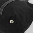 PRADA Pocono Hand Bag Nylon Leather Black Silver Auth mr2838-9