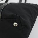 PRADA Pocono Hand Bag Nylon Leather Black Silver Auth mr2838-15