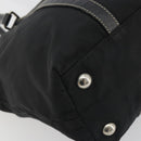 PRADA Pocono Hand Bag Nylon Leather Black Silver Auth mr2838-16