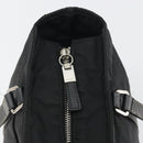 PRADA Pocono Hand Bag Nylon Leather Black Silver Auth mr2838-18