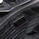 PRADA Pocono Hand Bag Nylon Leather Black Silver Auth mr2838-19