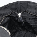 PRADA Pocono Hand Bag Nylon Leather Black Silver Auth mr2838-20