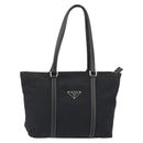 PRADA Pocono Hand Bag Nylon Leather Black Silver Auth mr2838-13