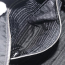 PRADA Pocono Hand Bag Nylon Leather Black Silver Auth mr2838-23