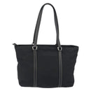 PRADA Pocono Hand Bag Nylon Leather Black Silver Auth mr2838-2