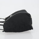 PRADA Pocono Hand Bag Nylon Leather Black Silver Auth mr2838-4