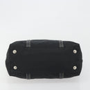 PRADA Pocono Hand Bag Nylon Leather Black Silver Auth mr2838-5