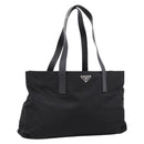 PRADA Pocono Tote Bag Nylon Black Silver Auth mr2839-1